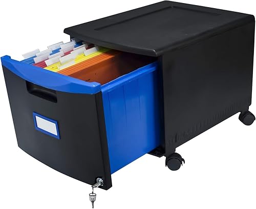 Storex 61269U01C - Archivador con 1 cajón, color negro y azul