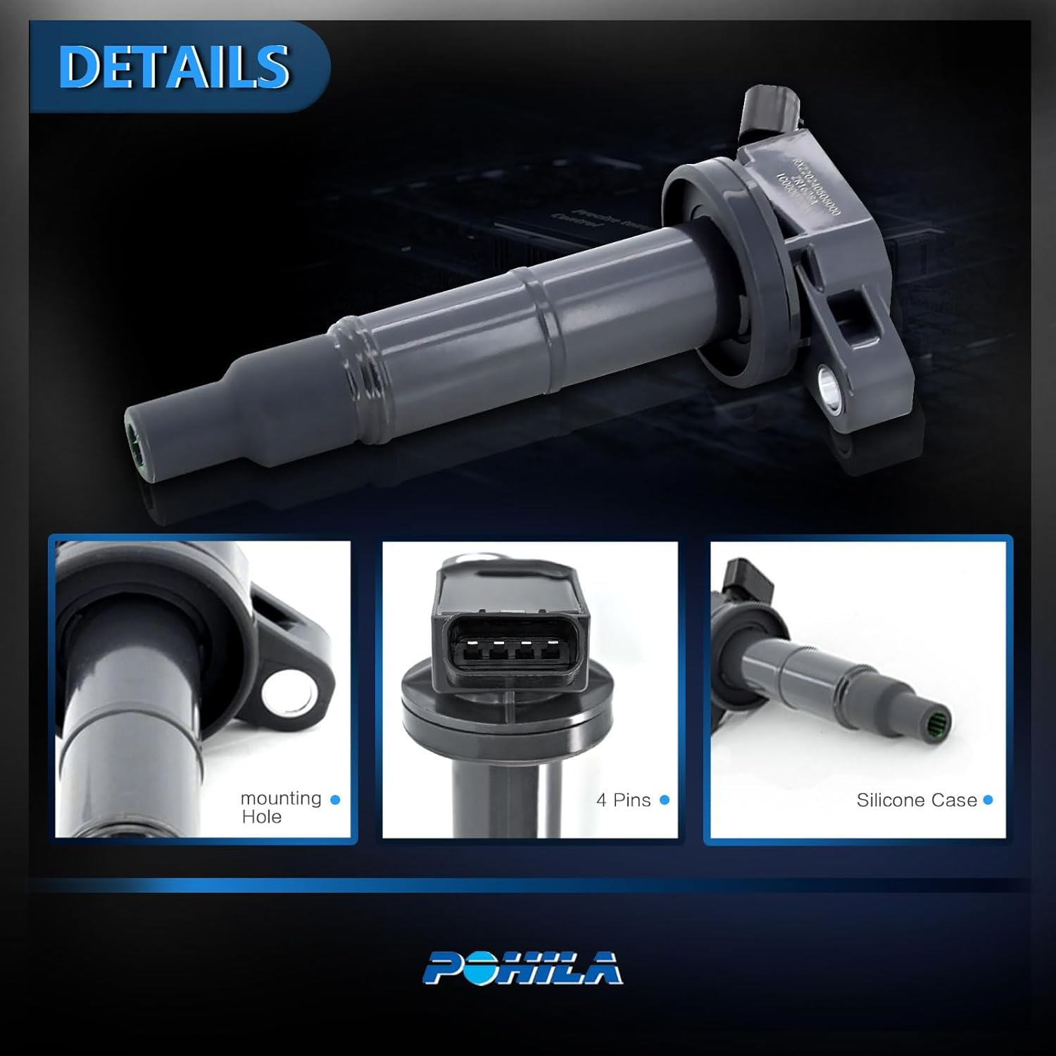 UF333 Ignition Coil Pack Compatible with 2002 2003 2004 2005 2006 2007 2008 2009 Toyota Camry Corolla RAV4 Solara Highlander Matrix, Scion xB, Pontiac Vibe 2.0L 2.4L Replace UF494 4PCS