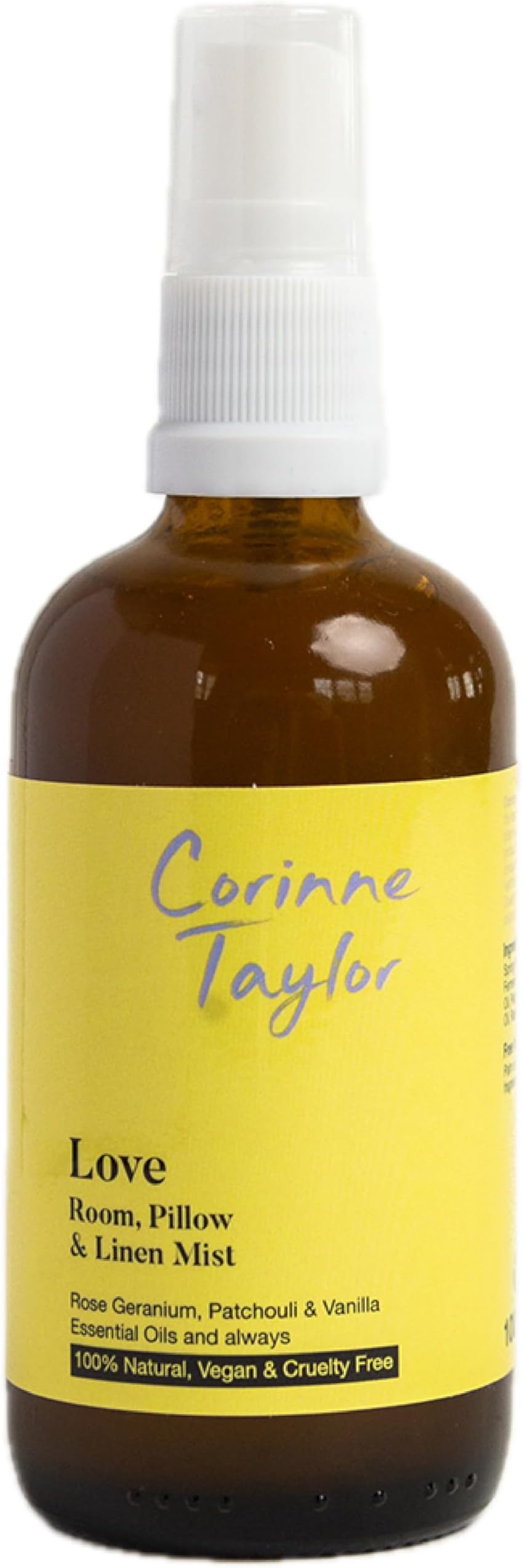 Corinne Taylor | Love Room, Pillow & Sleep Spray | Fabric Freshener | Rose Geranium, Rosewood, Patchouli & Vanilla | Organic & Natural | Vegan | 100ml