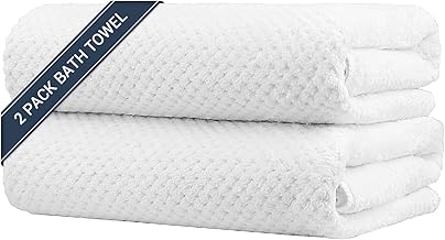 HOMEXCEL Microfiber Bath Towels - 2 Pack - Ultra Soft Highly Absorbent Lightweight Quick Dry Bath Towels for Body Sport Yoga Spa Fitness (27" x 54") (White)