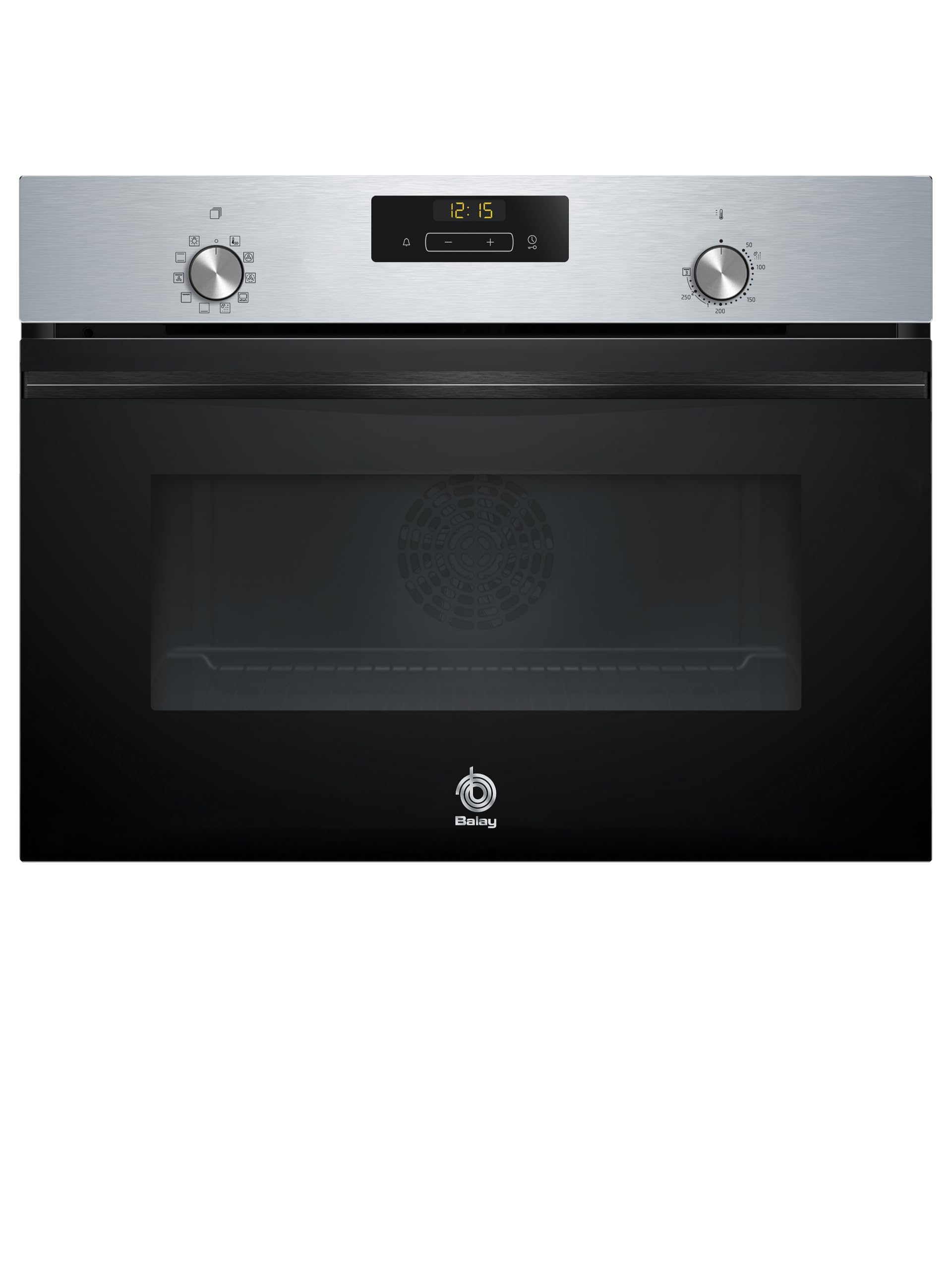 Balay - Four compact multifonction, hauteur 45 cm, contrôle confort, Aqualisis, commandes dissimulées, verre noir, 3CB4130X3
