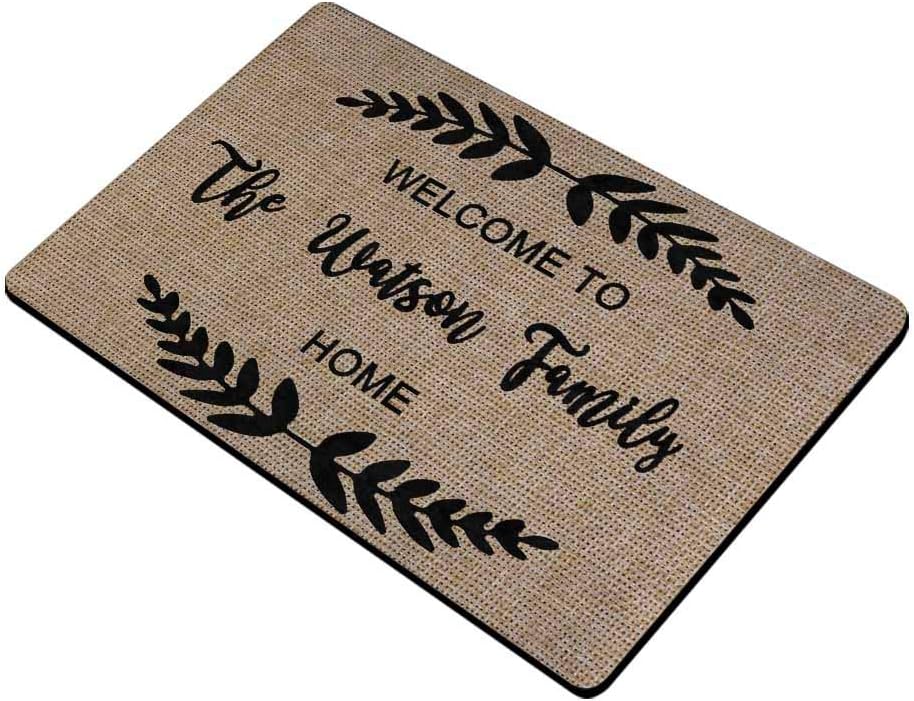 MyPupSocks Personalized Door Mat Text Name Welcome to Home Custom Door Mats Outside