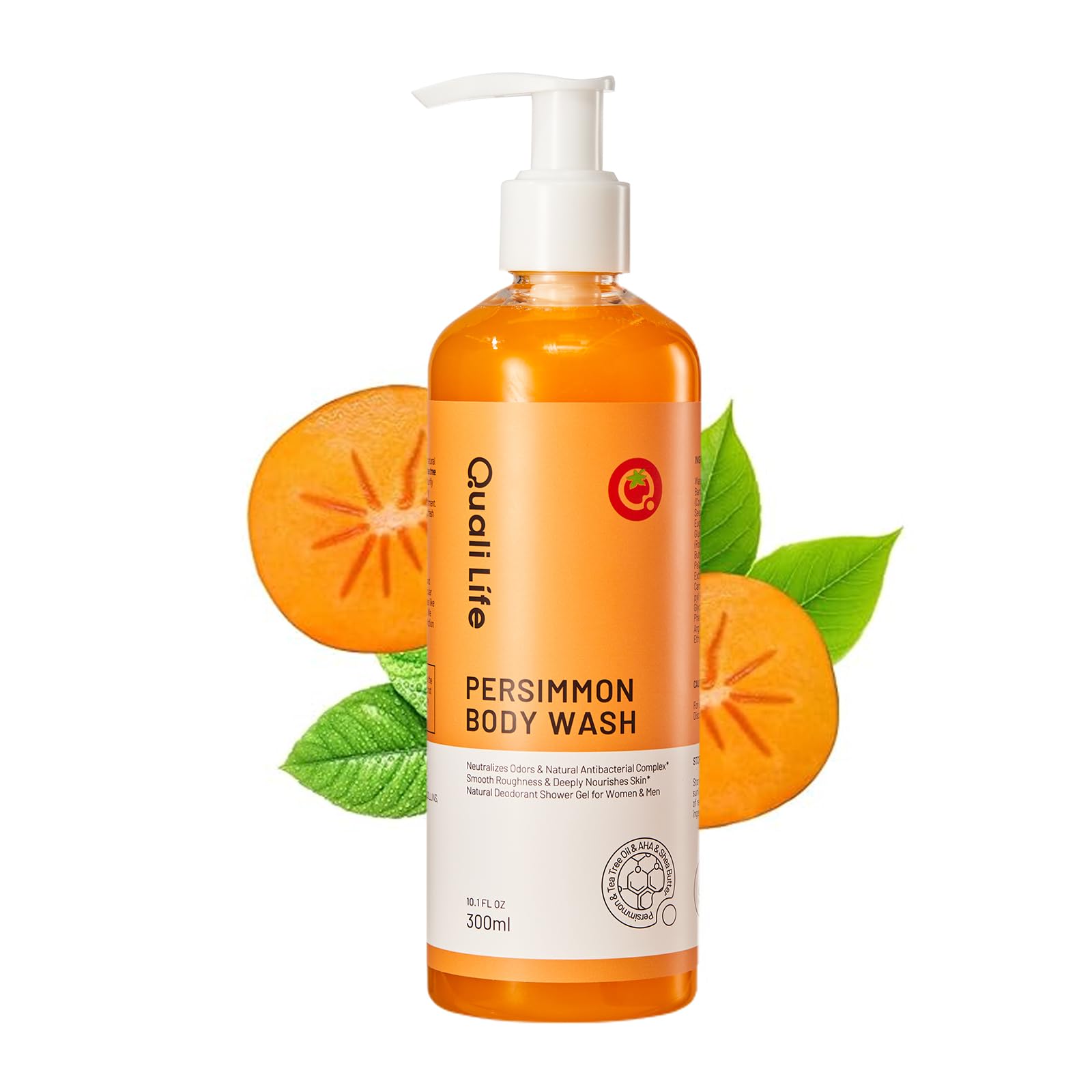 Persimmon Body Wash for Old People Smell, Natural Deodorant Bar Soap | Deep Body Odor Control & Deodorizing Cleanser with Green Tea Extract for Strong Odor, Smelly Feet, Foot Odor, Kids & Adults