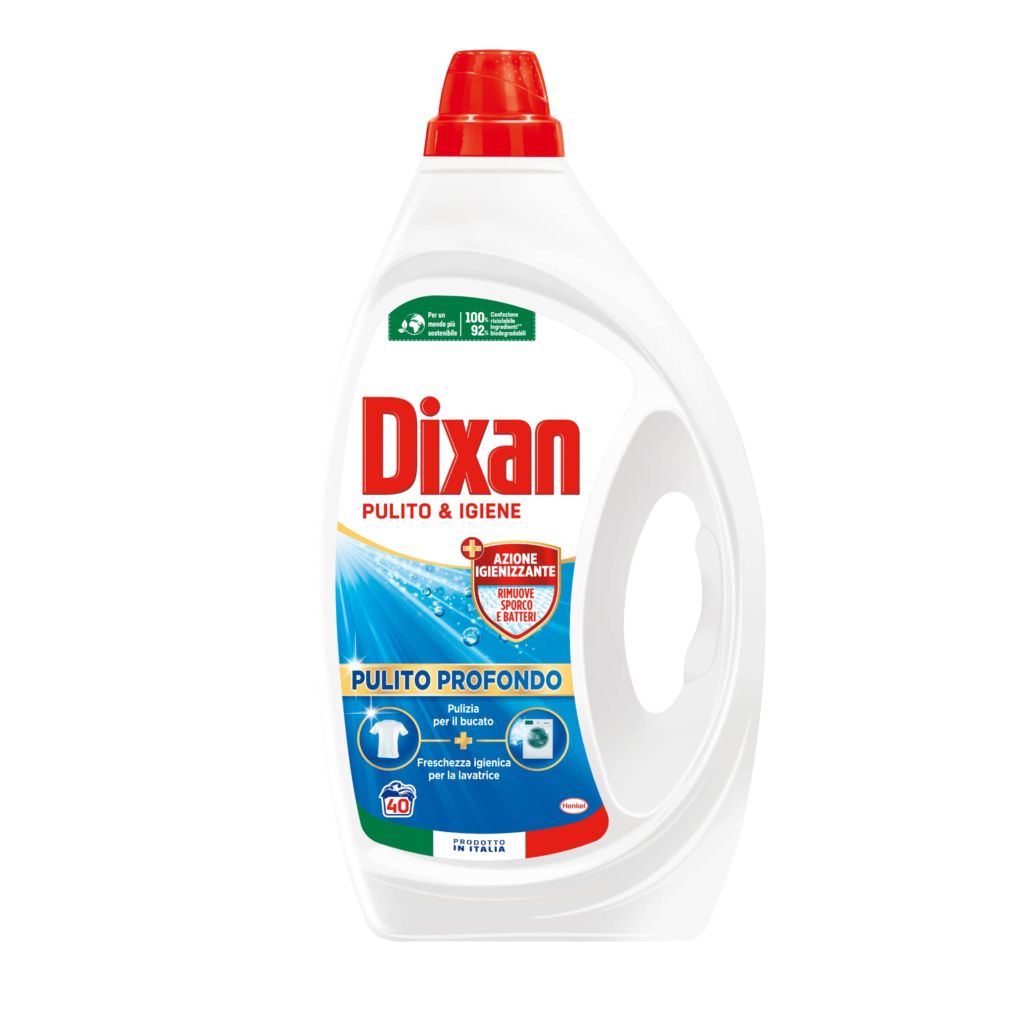 Dixan Detersivo Lavatrice Liquido Igiene, confezione da 160 lavaggi