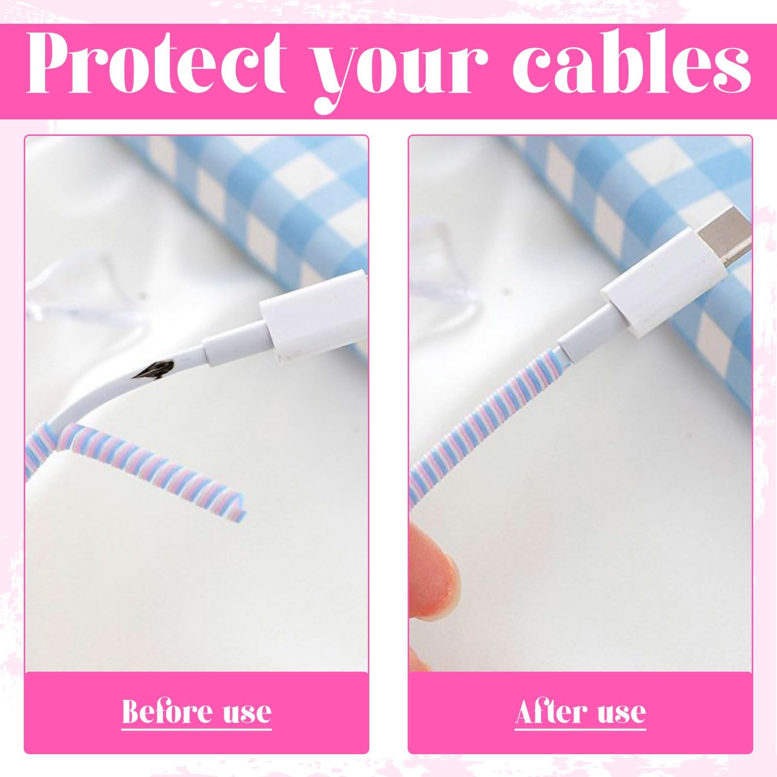 10Pcs Cable Protector Animal Proof,Spiral Cable Wire Pet Protector,Charging Cable Protector,Multicolor Wire Protector From Pets for Phone Charger - Image 4