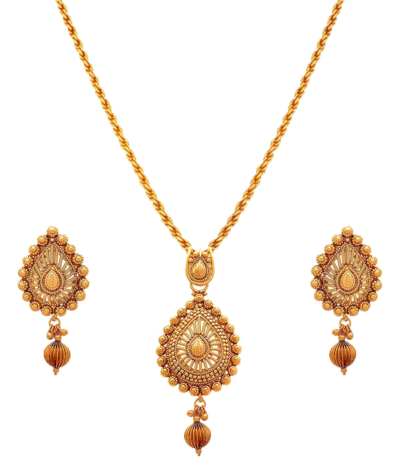 See full amazon price history chart for JFL - Jewellery for Less Traditional Ethnic 1 gram Gold Plated Drop Shape Pendant Set with Stud Earrings and Bead Chain for Women and Girls.,Valentine JFL - Jewellery for Less Traditional Ethnic 1 gram Gold Plated Drop Shape Pendant Set with Stud Earrings and Bead Chain for Women and Girls.,Valentine (B01MG36BRF) Amazon Price History, Amazon Price Tracker