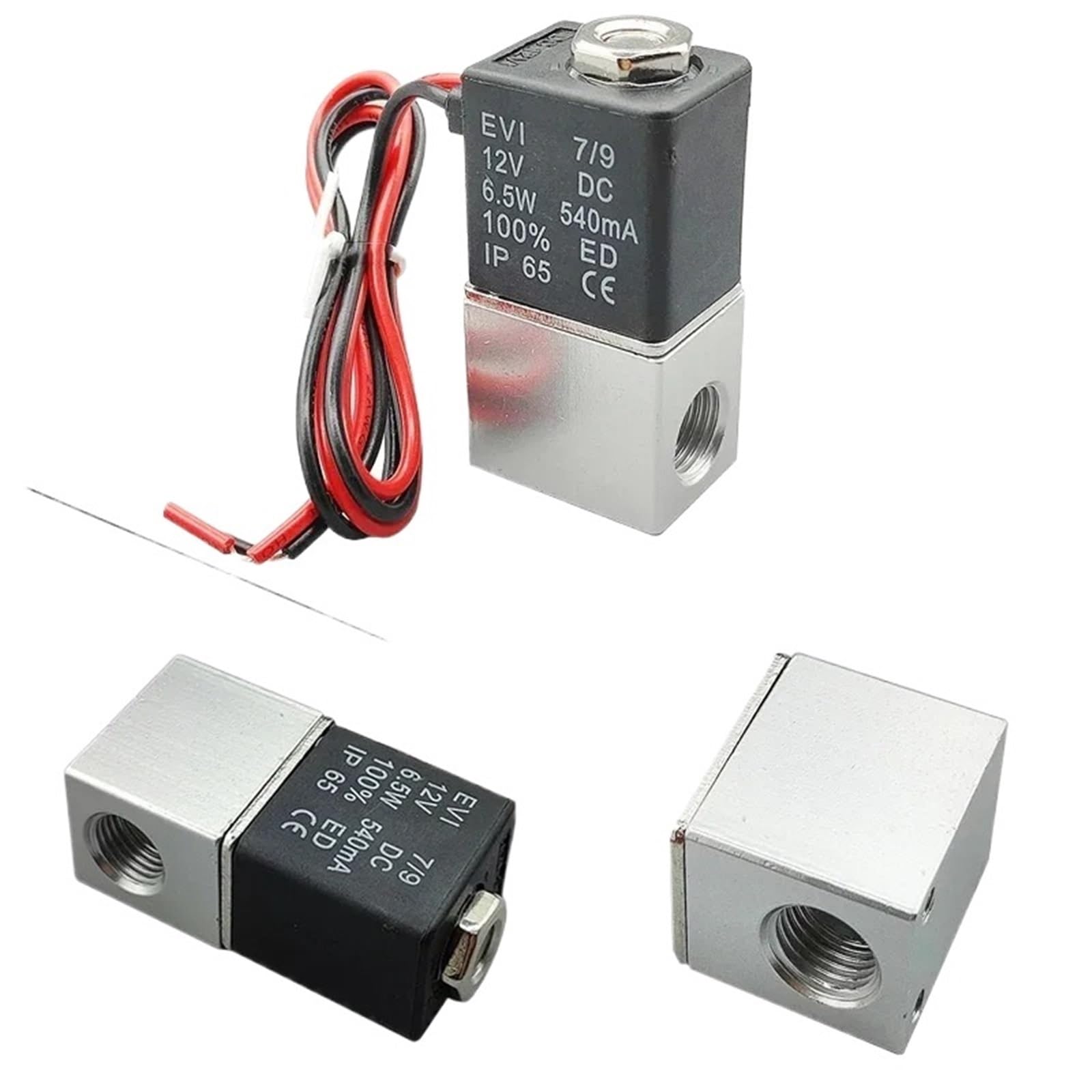Électrovanne 24V 1/8 NPT pour air et eau à action directe