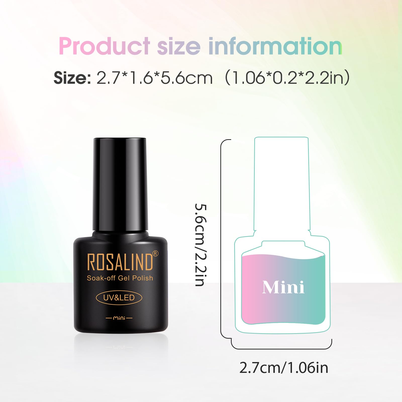 ROSALIND Smalto Semipermanente Unghie, 12 Colori Smalti Semipermanenti Colori Verde Giallo Arancione Blu Rosa Viola Rosso, Soak Off Mini UV/LED Smalto Gel Unghie Manicure Primavera Estate