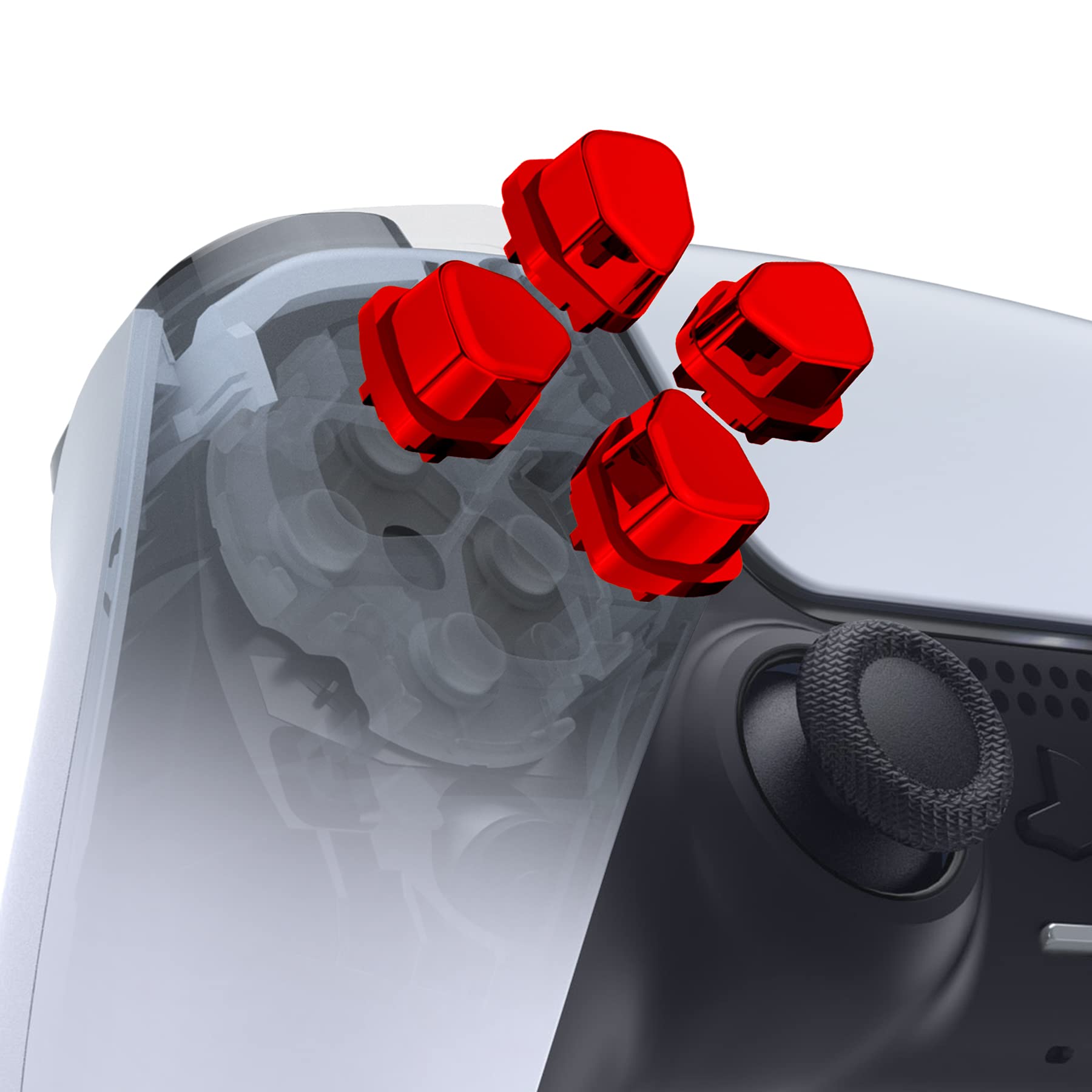eXtremeRate Ergonomic Split D-pad Buttons (SDP Buttons) for PS5, PS4 Controller, Chrome Red Independent Dpad Direction Buttons for Playstation 5, PS4 Slim Pro Controller (B097D2VPF5) Amazon Price History, Amazon Price Tracker