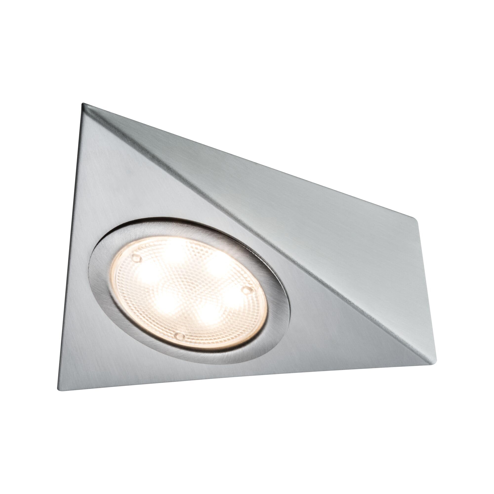 Paulmann 93572 LED Unterschrankleuchte Dreieck mit Näherungssensor eckig incl. 3x2,8 Watt Schrankleuchte Eisen gebürstet Schranklicht Metall, Glas