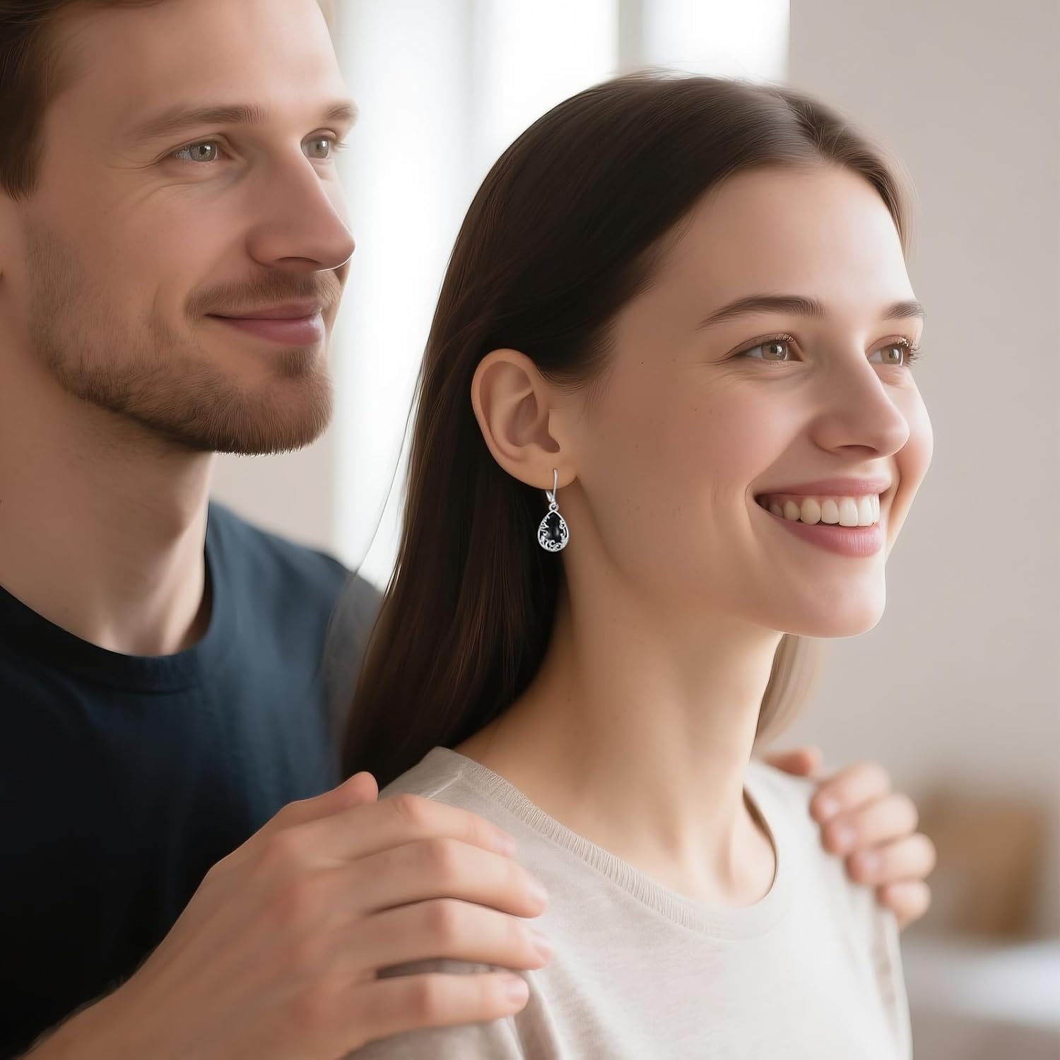 Black Onyx Earrings 925 Sterling Silver Filigree Earrings Boho Jewelry Christmas Valentines Day Gifts for Women - Image 5