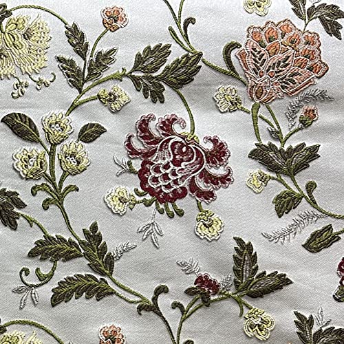 Decora Furnishings Luxurious Woven Jacquard Floral Design Heavy Furnishing Fabric for Upholstery...