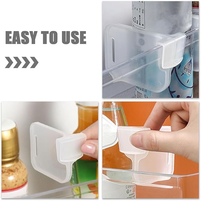 8/12/16PCS Adjustable Clear Fridge Dividers, Thickened Plastic Refrigerator Organizer Set for Shelves & Door Bins, Space-Saving Kitchen Storage Solution, Easy Snap-On Installation (Regular-16pcs)