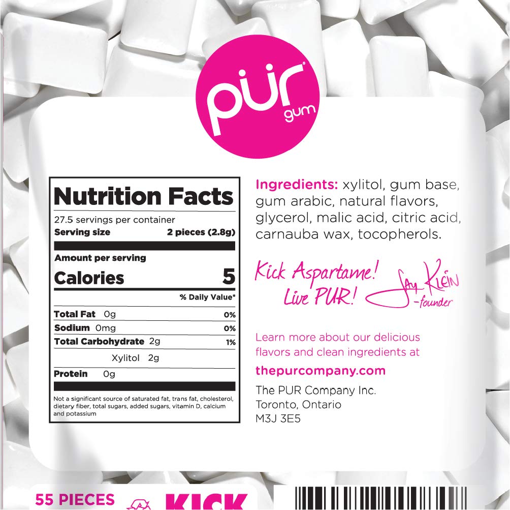 Snapklik com : PUR 100% Xylitol Chewing Gum Sugarless Pomegranate Mint