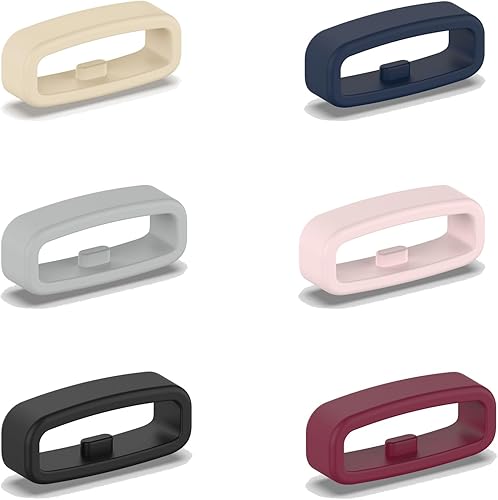 Paquete de 6 anillos de sujeción compatibles con Fitbit Versa 4Versa 3Versa 2VersaSenseSense 2Versa LiteVersa SE, banda de silicona para conectores