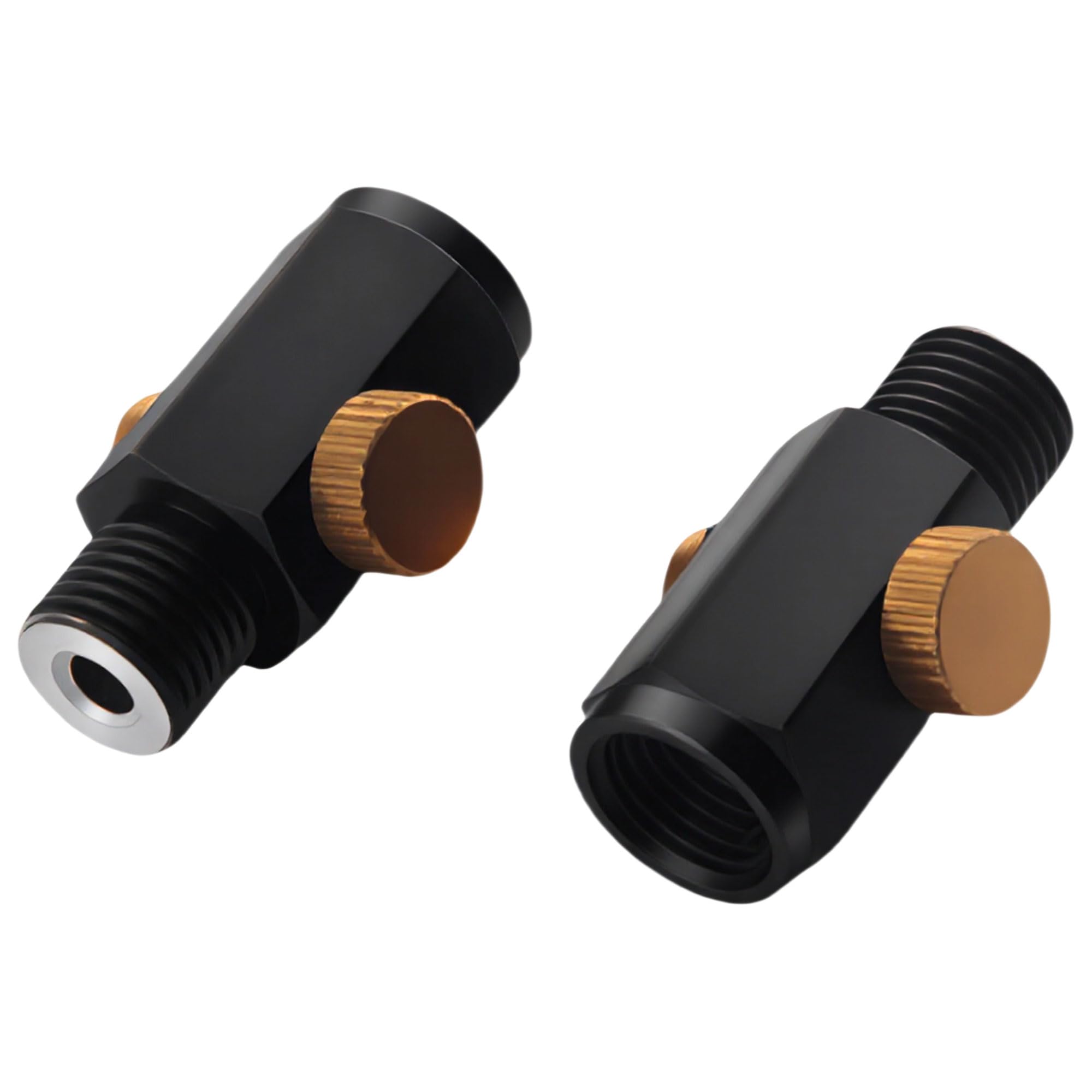 2 Pcs 1/4" NPT Male & Female In-Line Air Flow Valves In-Line Air Flow Regulator Adjustable Metal Air Pressure Regulator Pneumatic Pressure Compressor Tool