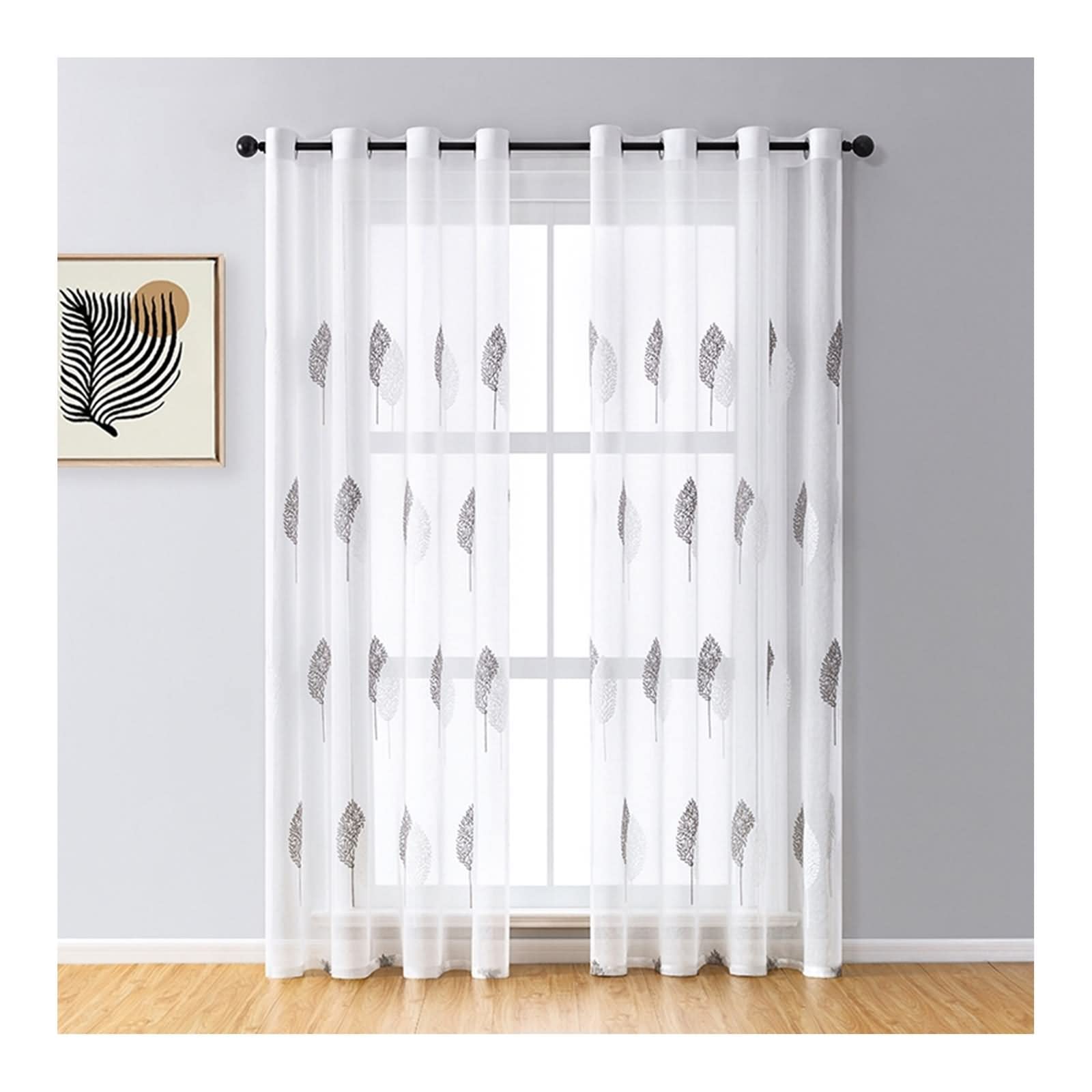 MIULEE Tende Trasparenti con Passanti Morbidi Finestre per Salotto Eleganti Soggiorno per Camera da Letto e Tende Cameretta Bambini 2 Pannelli 140x225cm Avario
