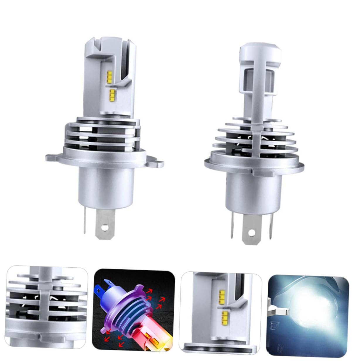 SHERCHPRY 4piezas Bombillas Led De Coche Eficiencia Energética y Instalación Luz Fría Para De y Delanteros