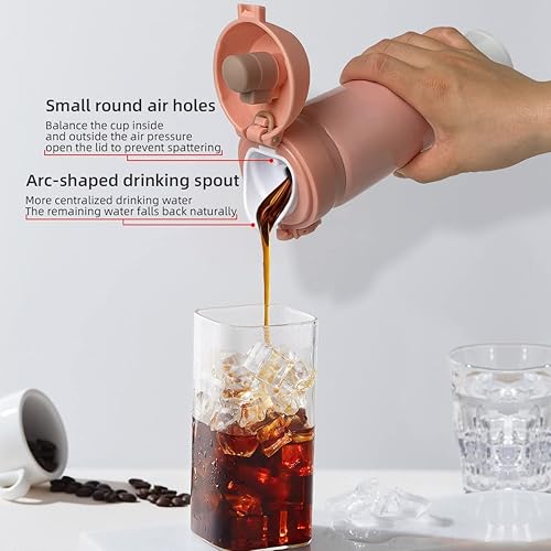 Miniatura 5 de Taza térmica aislada al vacío del viaje del café del acero inoxidable 6,9 Oz Rosa