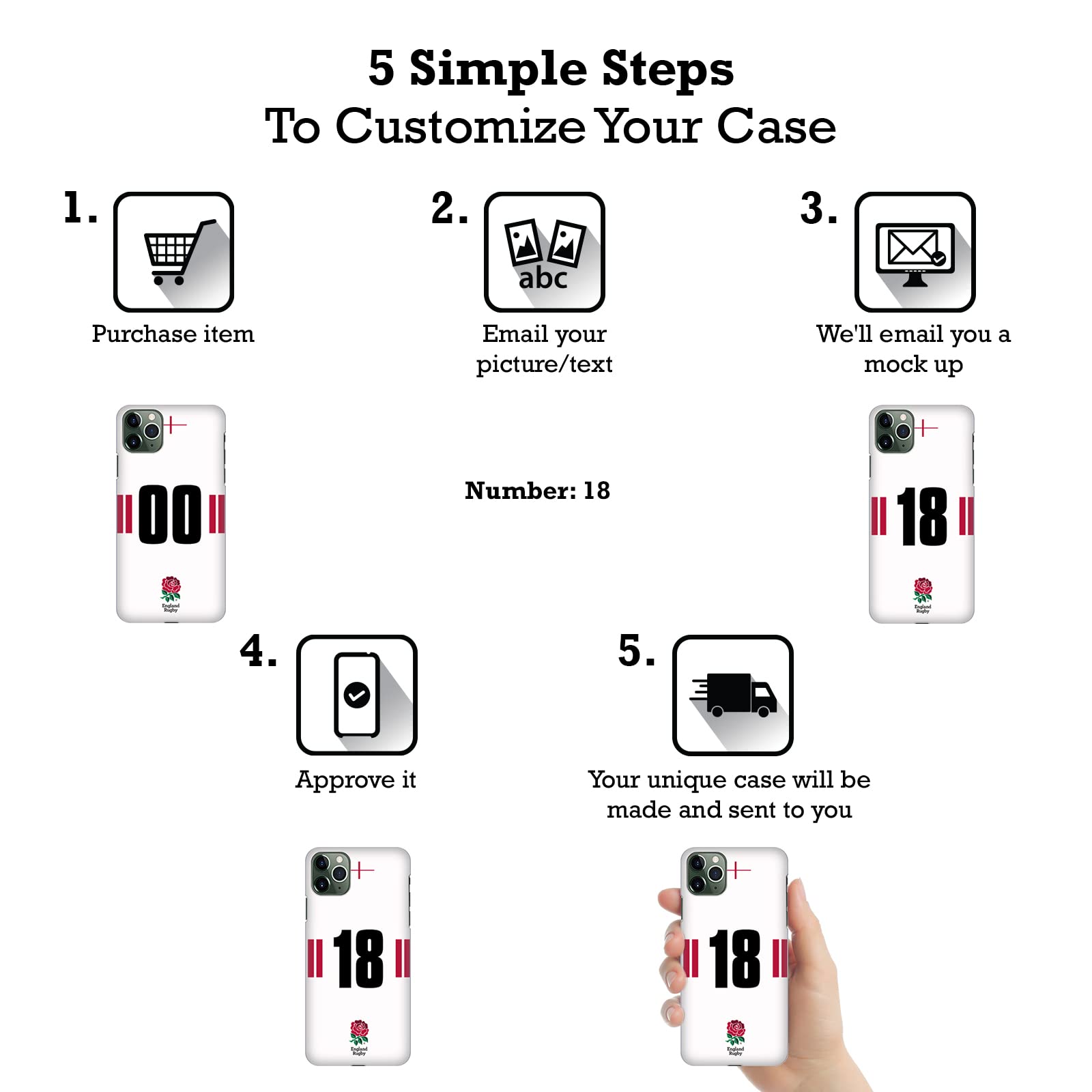 Head Case Designs Officially Licensed Custom Customized Personalized England Rugby Union Home 2022/23 Kit Leather Book Wallet Case Cover Compatible with Apple iPad Pro 11 M4 2024