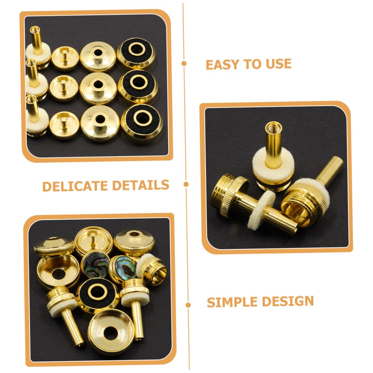 POPETPOP Kit de Botones de Pistón Dorados para Trompeta, Accesorio de Instrumento Musical de Metal Que Mejora la Precisión y Asegura Respuesta Exacta para Trompetistas