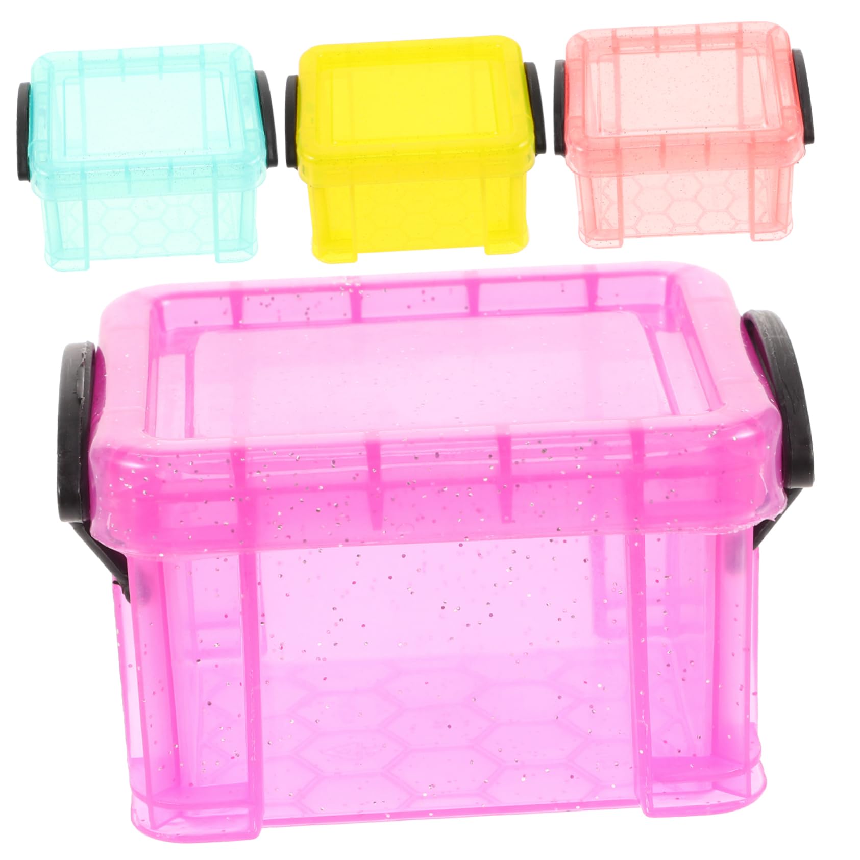 BESPORTBLE 3sets Space-saving Stackable Storage Boxes Small Jars Lids Plastic Mini Containers Perfect for Bathroom Bedroom Organization 4pcs*3