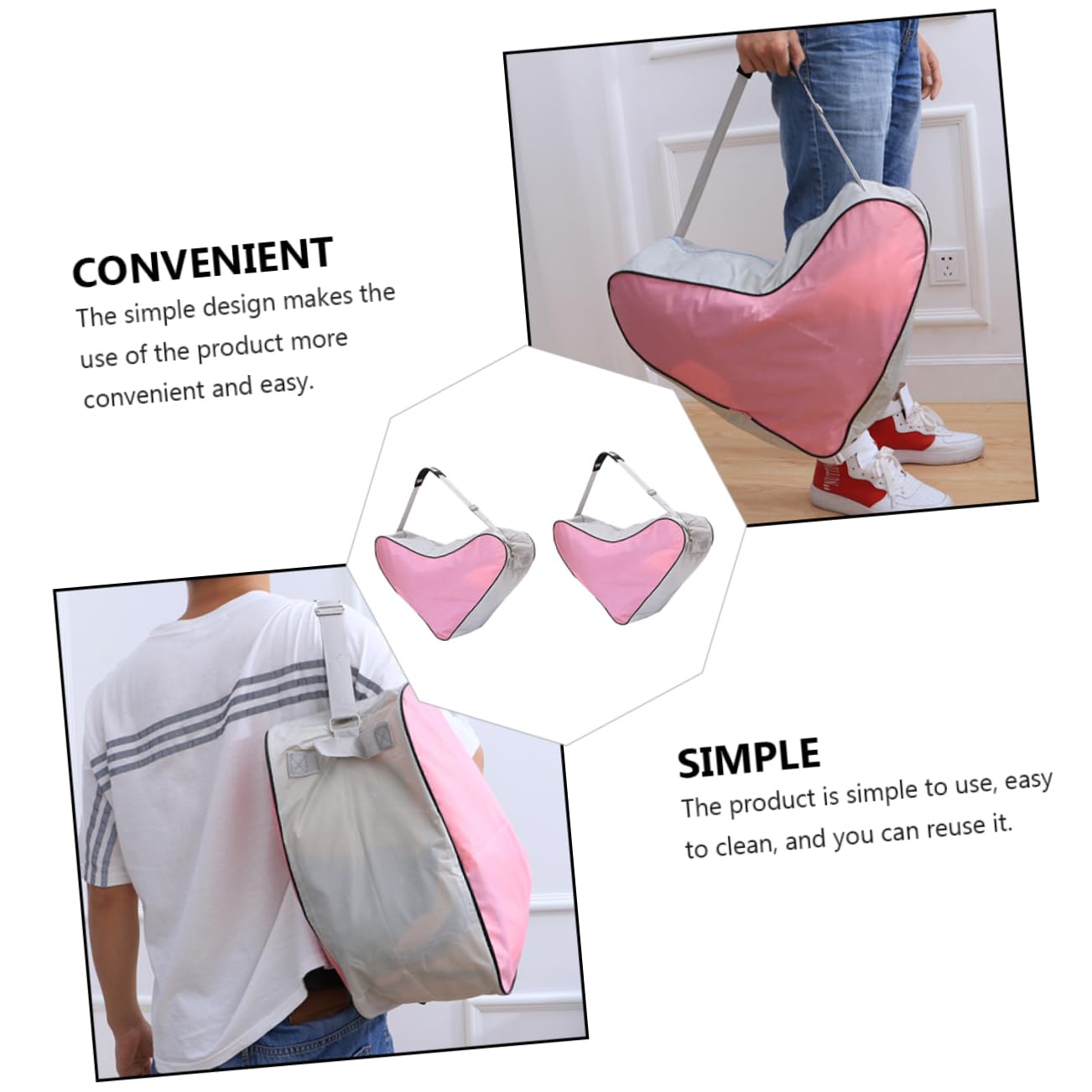 Borsa per Pattini a Rotelle 2 Pezzi Triangolare | Tessuto Portatile da Riutilizzabile Oxford Design per Roller Skates e Inline