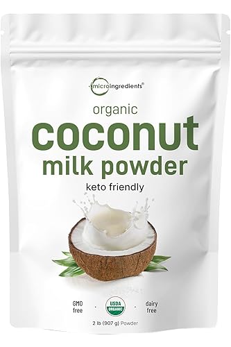 Miniatura 1 de Micro Ingredients Organic Coconut Milk Powder 2 Pound 32 Ounce Plant-Based Creamer Perfect for Coffee Tea and Smoothie Non-GMO and Keto Friendly