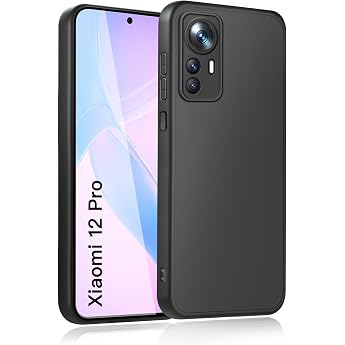 Mobile Phone Case for Xiaomi 12 Pro Upgraded Camera Protection Shockproof Scratch-Resistant Anti-Fingerprint Non-Slip Drop Protection Protective Case Supports Wireless Charging for Mi 12 Pro Black