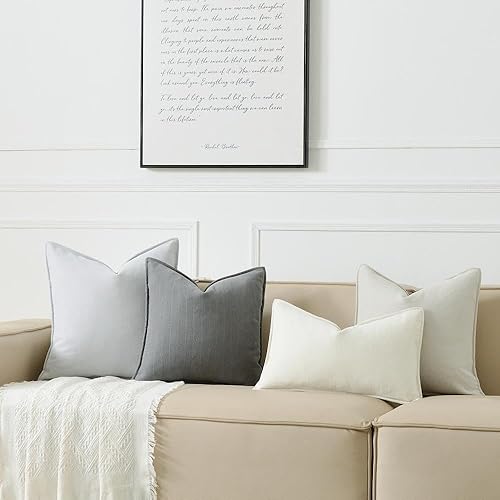 Miniatura 4 de Juego de 2 fundas de almohada decorativas de felpilla de 18 x 18 pulgadas, fundas de almohada de terciopelo suave, fundas de cojín cuadradas