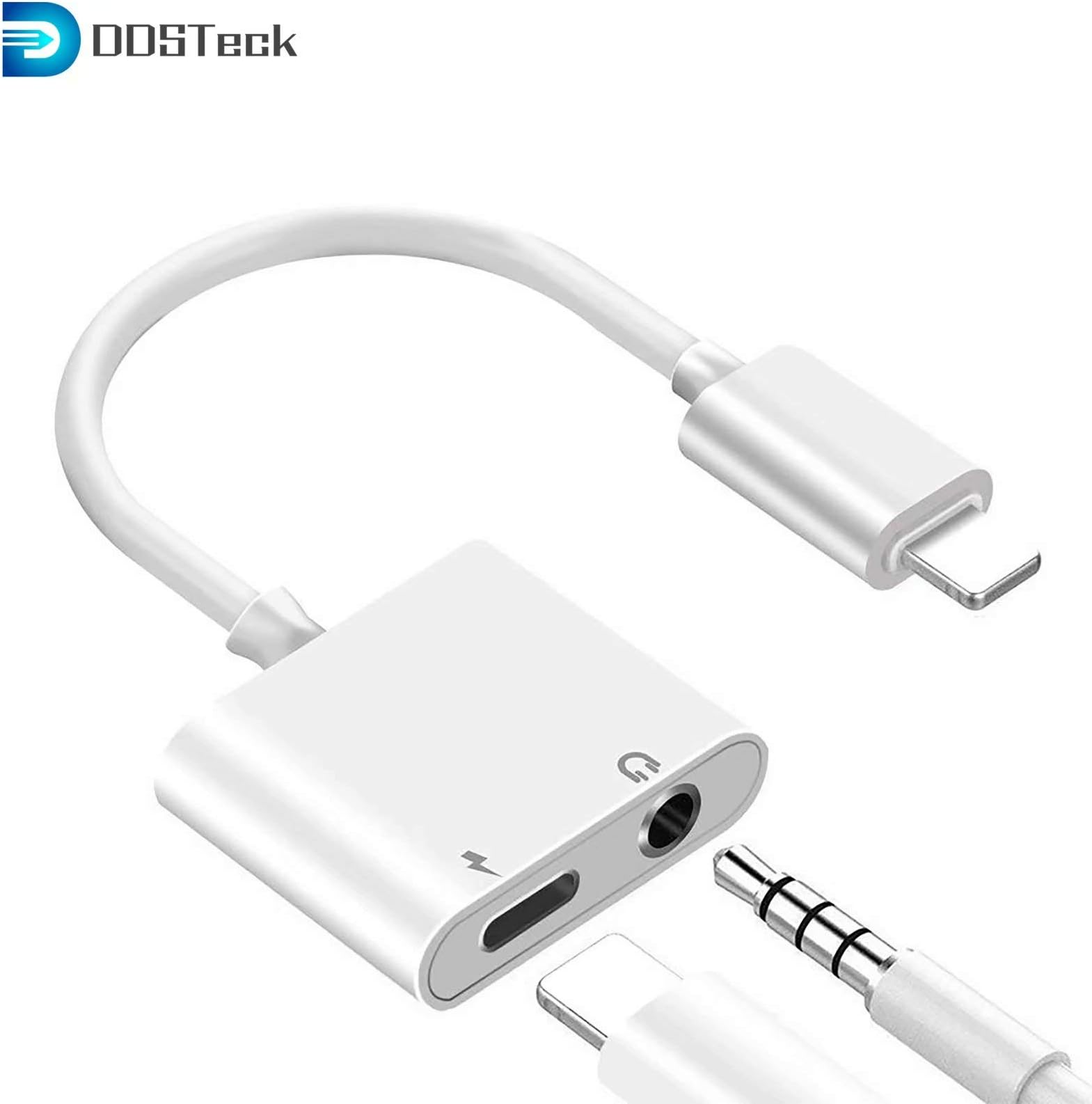 for iPhone Headphone Adapter to 3.5 mm Headphone Jack Adapter for iPhone 8/8 Plus/Xs Max /7/7 Plus/XR Audio Aux Earphone Dongle Spiltter Connector Converter Adapter Support All iOS System