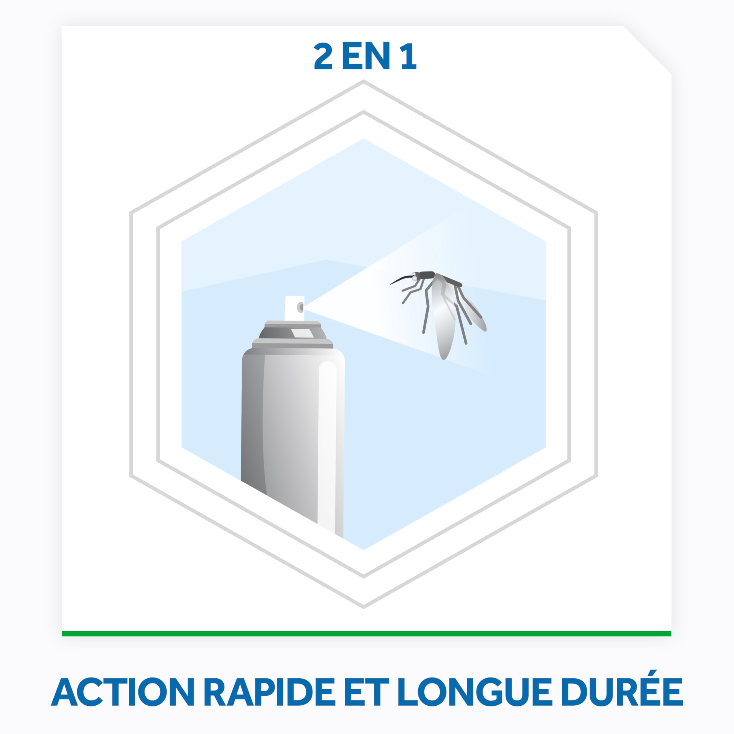 Raid Max Aérosol Mouches et Moustiques 2 en 1 Action Rapide Longue Durée Parfum Eucalyptus 24h