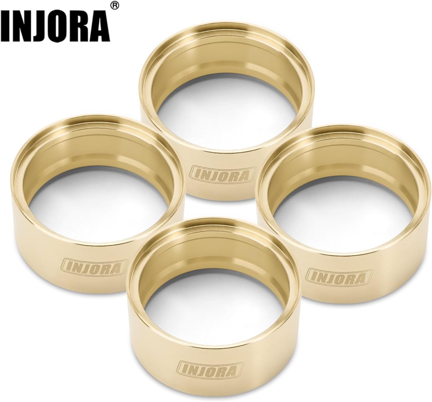 INJORA Brass Wheel Weights Inner Beadlock Rings Fit - 147g 2.2" Beadlock Wheel Rim for 1/10 RC Crawler Car Upgrade(4pcs)