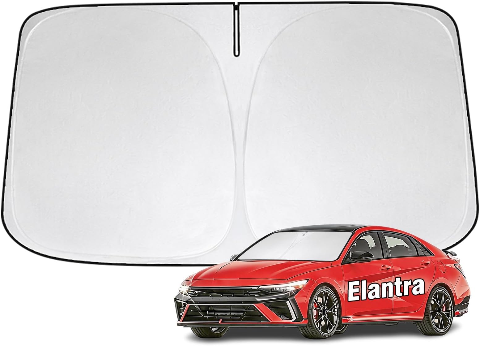 Windshield Sun Shade for Hyundai Elantra 2011-2026 Sunshade 300T Windshield Cover Blocks UV Rays Custom Fit Front Window Shades Windshield Accessories Keep Cool Foldable