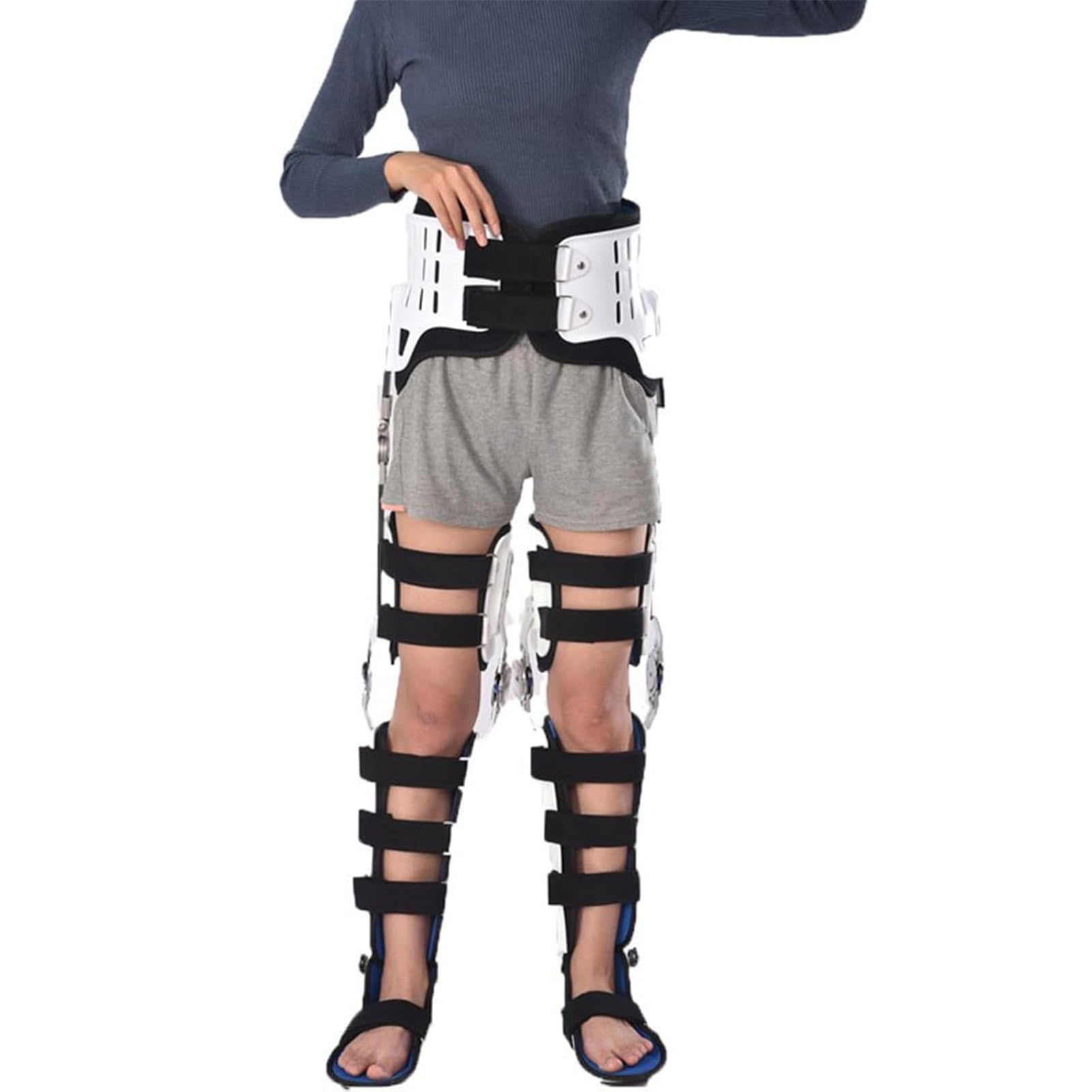 Kniestützorthese, verstellbare Beinstreckungsorthese, Hüft-Knie-Knöchel-Fuß-Orthese mit Wanderstiefeln, vollständige Beinorthese, verstellbare Knie-Wegfahrsperre for Rehabilitationsgeräte