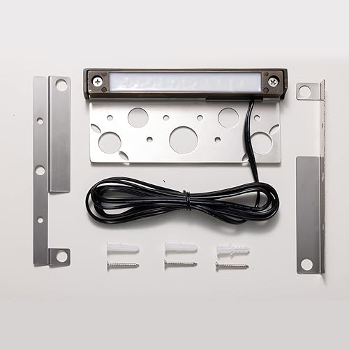 Miniatura 3 de Gardenreet Luz LED Hardscape,Carcasa de latón fundido,Fuente de luz integrada 3W 3000K, luz de paso LED, 7 pulgadas de largo, bajo voltaje 12V ACDC