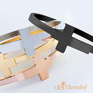 Amazon.com: 555Jewelry Stainless Steel Cross Bracelets for