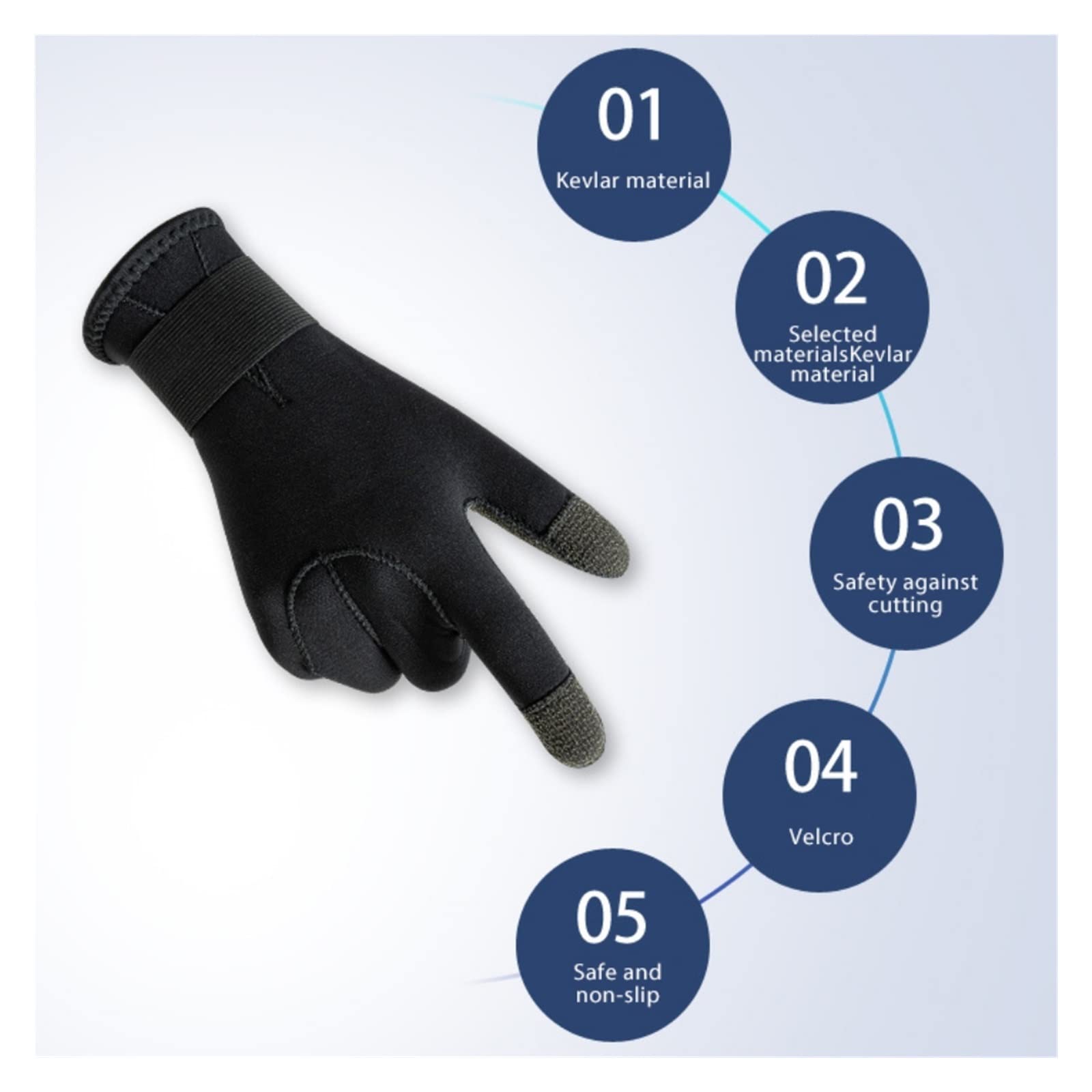Snorkeling Set, Gants De Natation en Néoprène 3MM Équipement De Plongée en Apnée Garder Chaud Anti-Rayures Chasse sous-Marine Plongée Kayak Surf Gants De Chasse