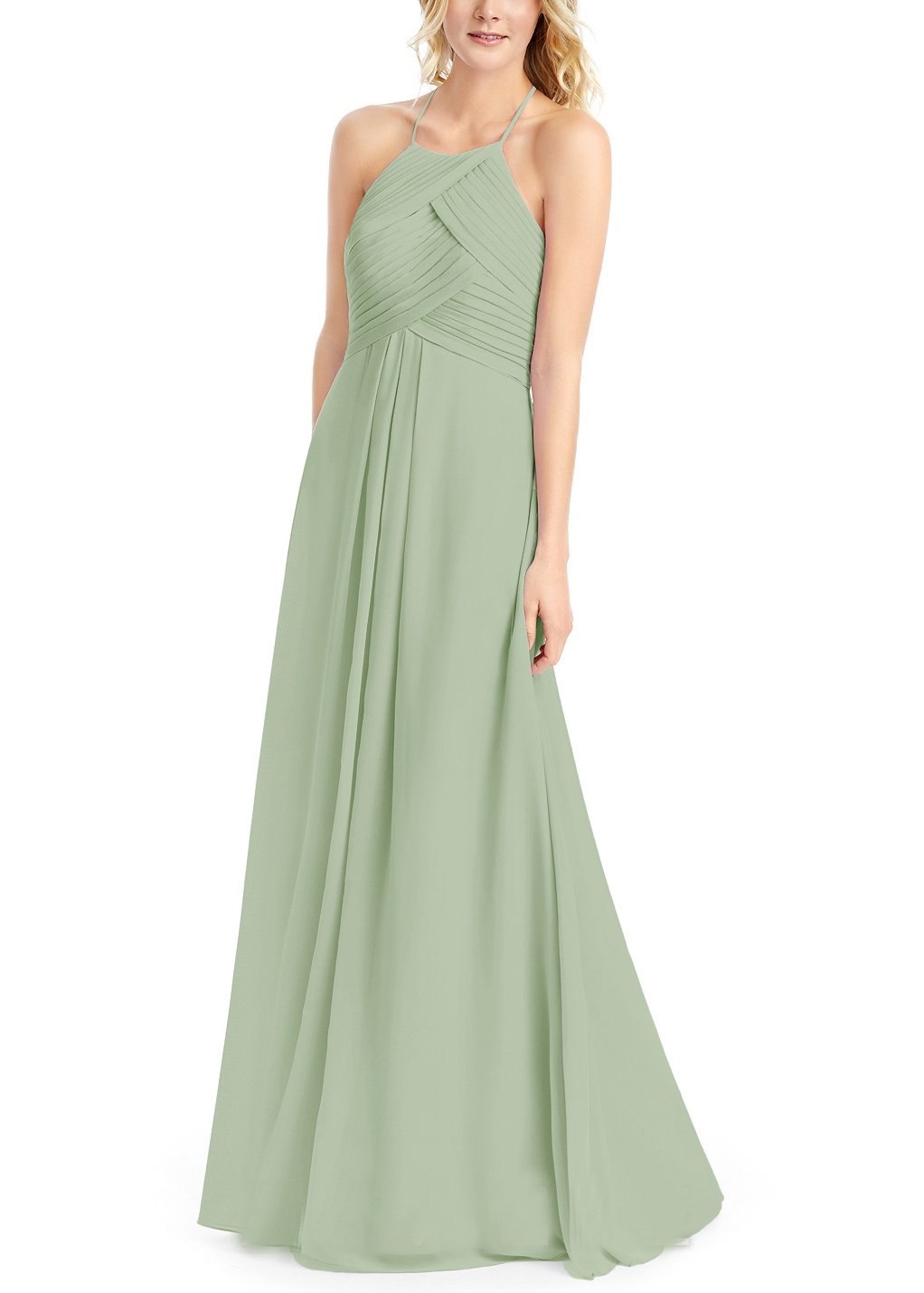 Doramei Women's Prom Dress A-Line Backless Simple Neck Bridesmaid Dress
