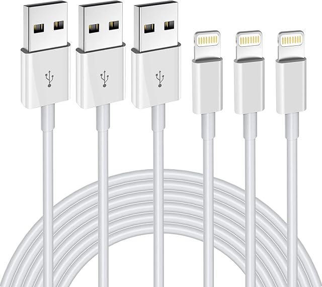 iPhone Charger Cable 3Pack 6FT/1.8M MFi Certified Lightning Cable Fast Charging Cords Apple Charger Compatible with iPhone 14 13 12 11 XS XR X Pro Max Mini 8 7 6S 6 Plus 5S SE iPad iPod AirPods