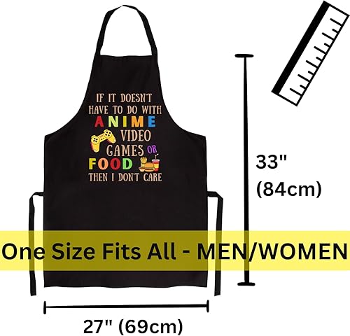 Miniatura 3 de Divertido juego de anime, diseño de videojuegos, con temática de comida, delantal, talla única, cocina para hombres y mujeres