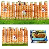 Skywin-Inflatable Obstacles Castle Walls for Kids, 4 x 12 ft Nerf Inflatable Barriers, Windowed Walls for Laser Tag, Easy Setup Nerf Bunkers Inflatable Battle Fort with Repair Patch & Ground Stakes