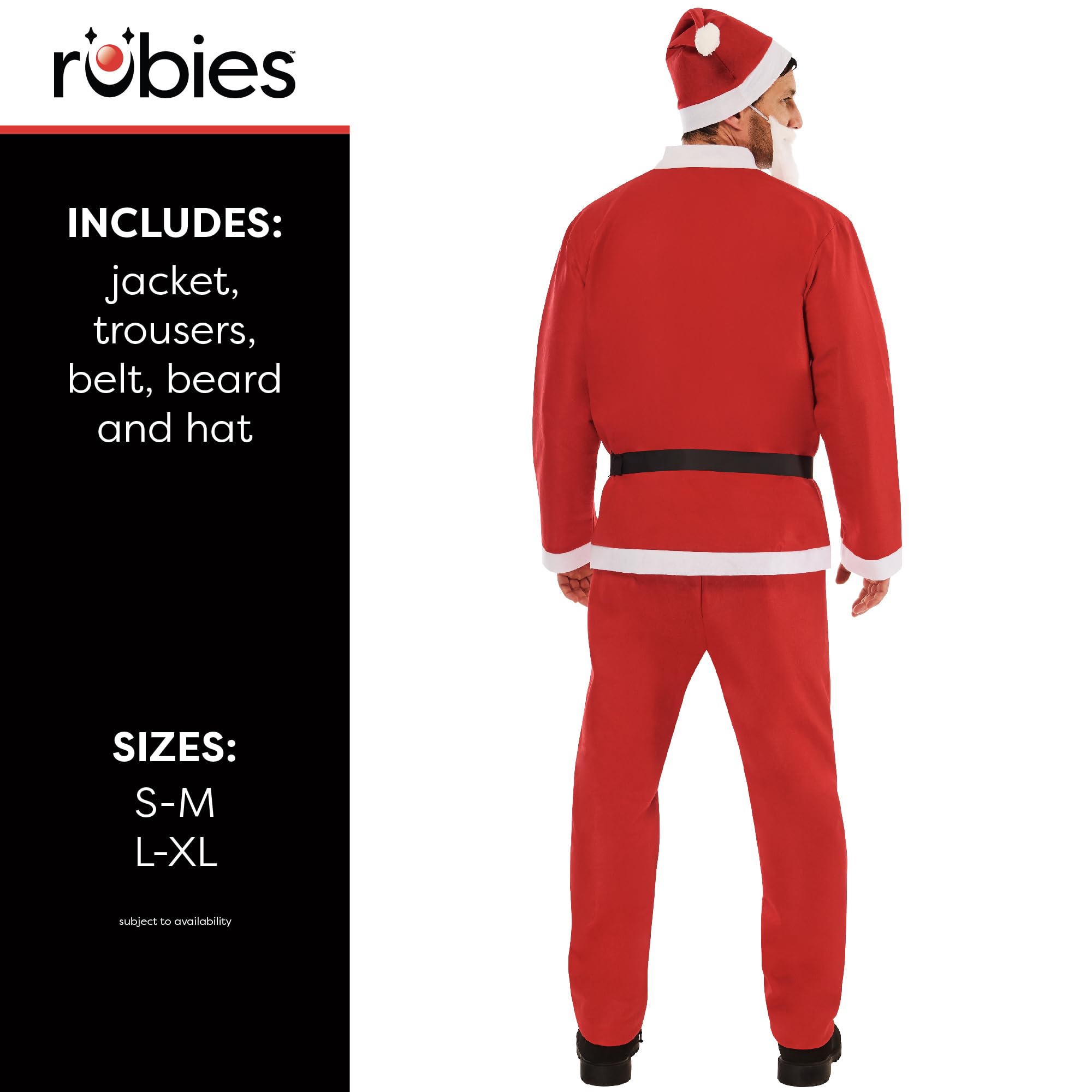 Rubies 1000920M000 Value Santa Adult Fancy Dress, Red, S-M Halloween - Image 2