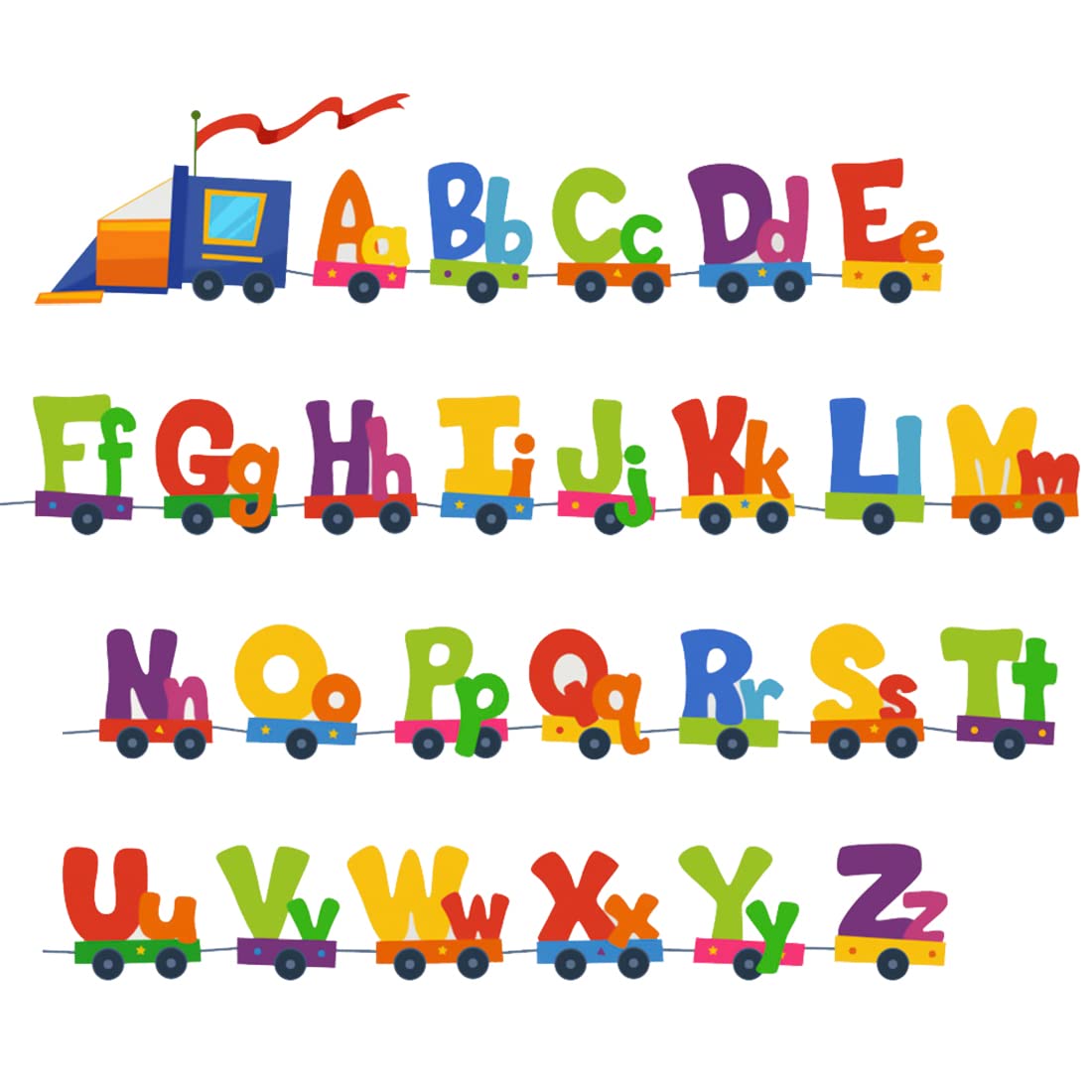 Buy Alphabet Wall Decals 4 Sheets ABC Wall Decals Train Letters Peel 