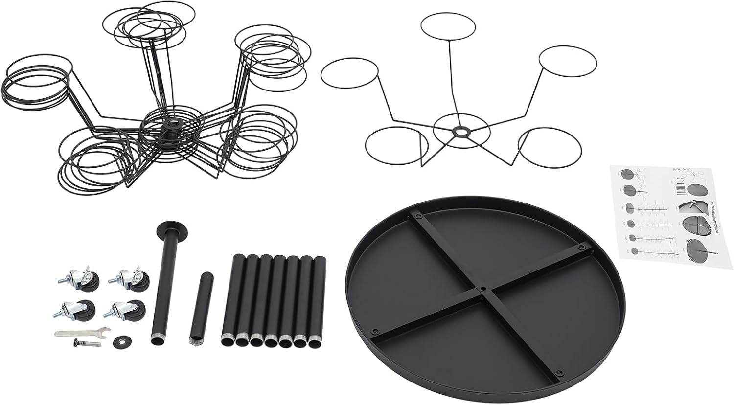 8-Tier Hat Display Stand, Cap Hanger Rack with 40 Circular Hooks & 4 Universal Wheels, Commercial Hats Organizer Rack for Retail Store, Clothing Store, Living Room (Black)