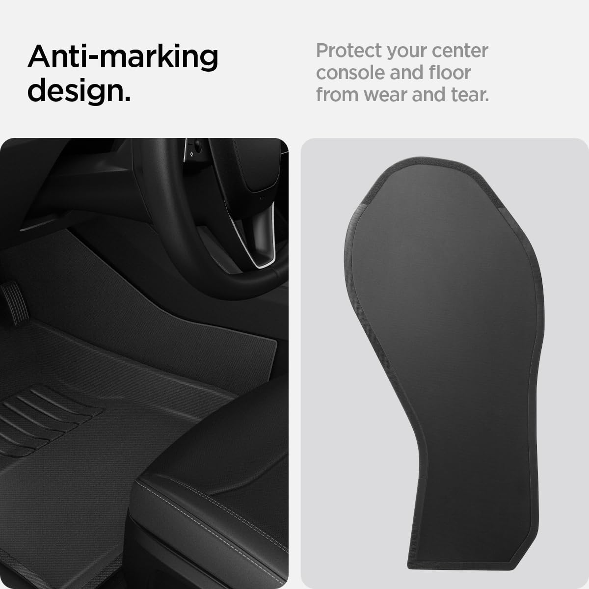 Spigen WeatherBloc Floor Mat Set (with Edgeguard) for Tesla Model 3 Highland (Standard, Premium & Performance 2026/25/24) with Non-Slide Sliplock Weatherproof Technology
