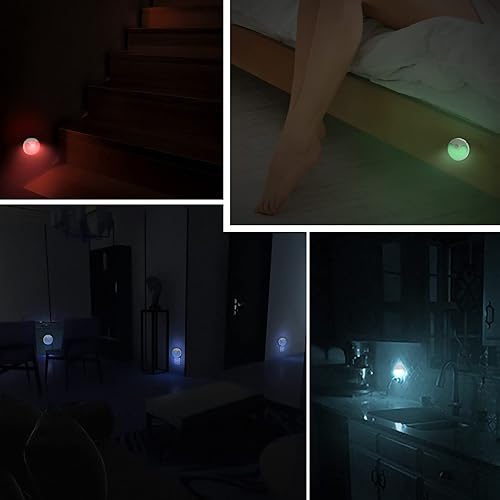 Miniatura 8 de Luz nocturna LED con sensor de movimiento, luz LED recargable con sensor de atardecer a amanecer, brillo ajustable para dormitorio, armario, pared,