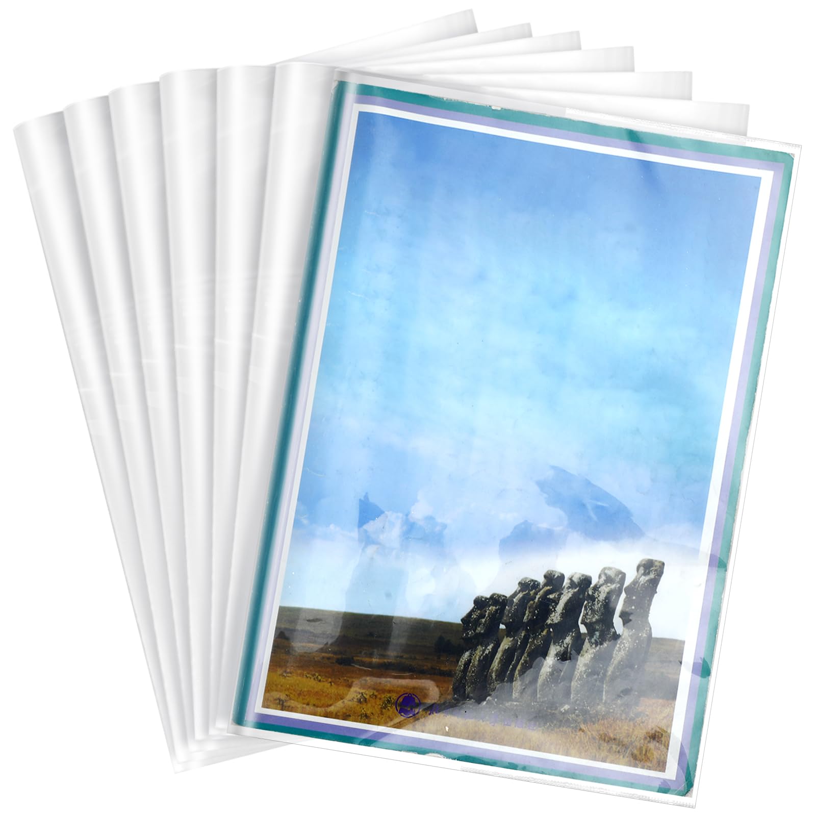 Clabby 20 Pcs A4 Book Cover Clear Plastic Exercise Book Covers Waterproof School Notebook Protector Sleeve Adjustable Non Slip Transparent Jacket Protective Sleeve for Office School