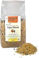 WholesomeHarvest Soy & Corn Free 16% Whole Grain Layer Feed for Chickens & Ducks - Non-GMO, Herbs, Probiotics, Omega 3, 10lb