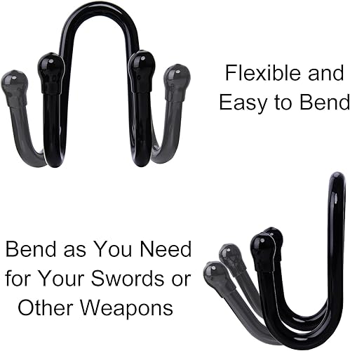 Miniatura 4 de Paquete de 4 soportes de montaje en pared ajustables para espada, espada, daga, hacha, hoja de llave vertical u horizontal